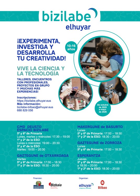 Taller anual 'Inventa y experimenta' en Bizilabe de Bilbao Taller anual 'Inventa y experimenta' en Bizilabe de Bilbao