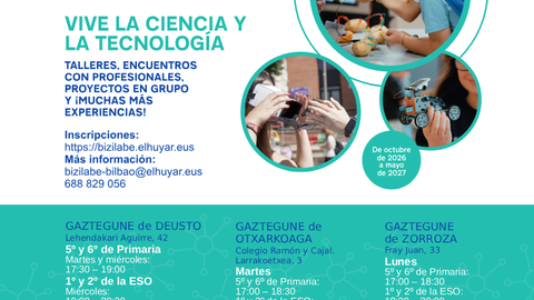 Taller anual 'Inventa y experimenta' en Bizilabe de Bilbao