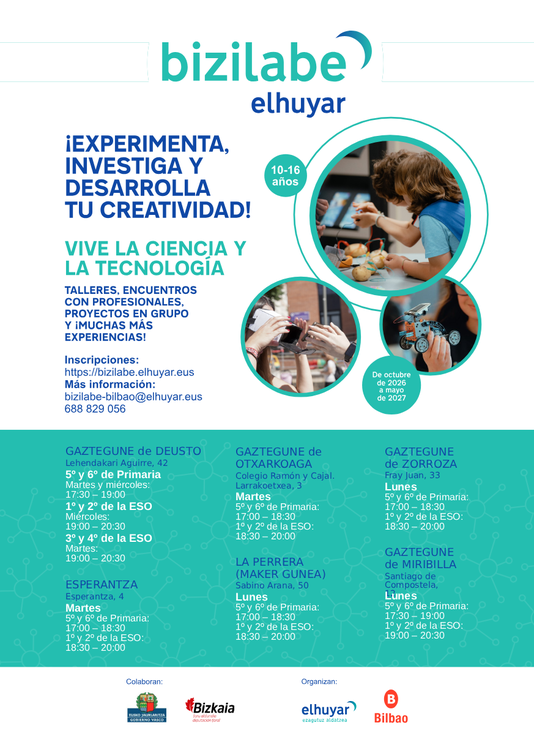 Taller anual 'Inventa y experimenta' en Bizilabe de Bilbao