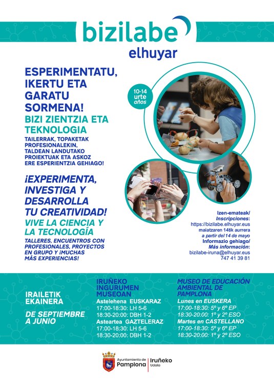 Programa anual ¡Inventa y experimenta en Bizilabe! en Pamplona
