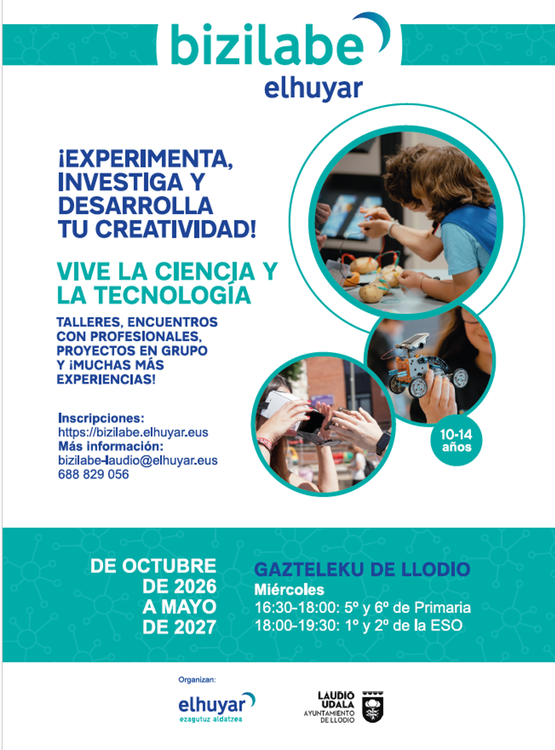 Bizilabe de Llodio: programa anual ¡Inventa y experimenta en Bizilabe!