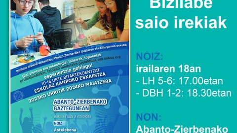 Saio irekiak Abanto-Zierbenako Bizilaben Saio irekiak Abanto-Zierbenako Bizilaben