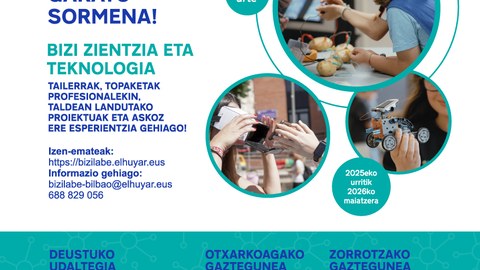 'Izan ikertzaile asmatzaile' ikasturteko tailerra Bilboko Bizilaben 'Izan ikertzaile asmatzaile' ikasturteko tailerra Bilboko Bizilaben