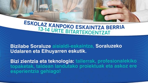 Bizilabe Soraluze: 2021-2022 ikasturteko zientzia-jardueretan izena emateko epea ireki da Bizilabe Soraluze: 2021-2022 ikasturteko zientzia-jardueretan izena emateko epea ireki da